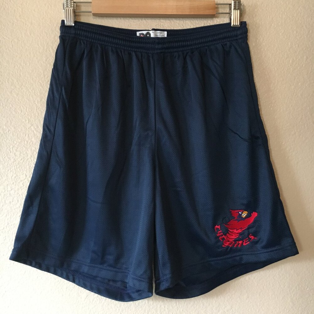 Vintage Iowa State Cyclones Shorts L Navy Mesh Sports Don Alleson Athletic y2k